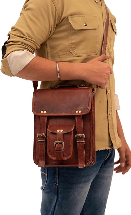 Vintage Genuine Leather iPad/Tablet/Tab/Kindle Satchel Cross Body Shoulder Messenger Bag