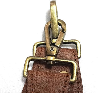 Shy Shy Duffle Bag Strap Replacement Handmade From Full Grain Leather, Adjustable Shoulder Strap With Metal Hooks perfect Match for Messenger Bag, Camera & Travel Bags, Duffle Bag