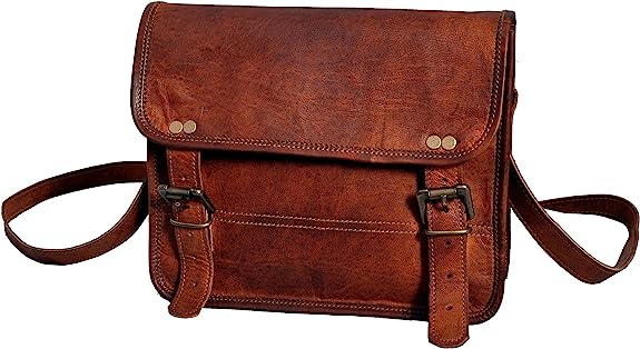 10" Inch Leather Messenger Bag vintage satchel bag Crossbody Bags for Men and Women unisex office bag