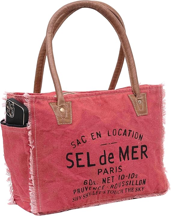 Bags Sel De Mer Upcycled Canvas Hand Bag Upcycled Canvas & Cowhide Tote Bag Radiant Upcycled Leather Bag