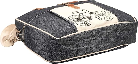 Bicycle Upcycled Canvas Hand Bag & Cowhide Tote Bag & Canvas Leather Shoulder Bag