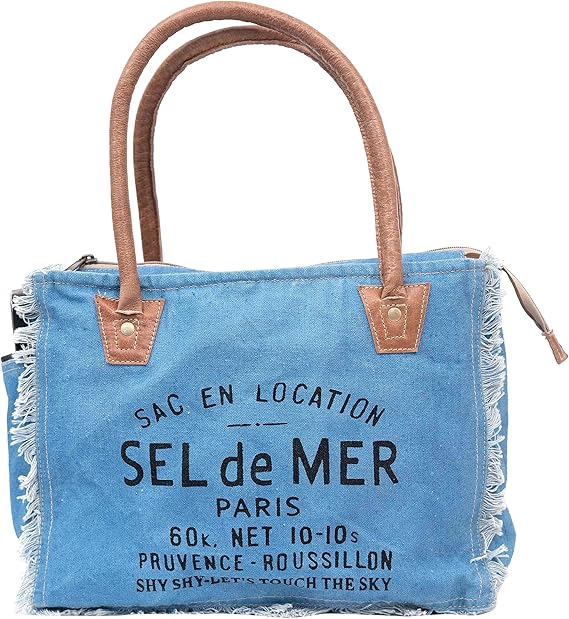 Bags Sel De Mer Upcycled Canvas Hand Bag Upcycled Canvas & Cowhide Tote Bag Radiant Upcycled Leather Bag