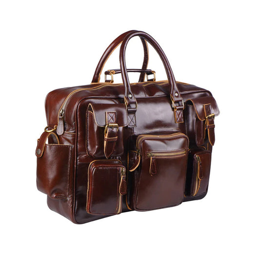 Elegant Norman Lustrous Briefcase Leather messenger bag for men and women