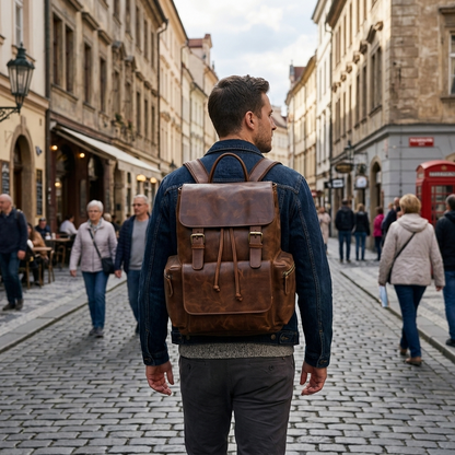 Rajeriya Stylish Trailblazer Leather Backpack, Premium Women’s Backpack, Durable Full Grain Design, Spacious Travel & Daily Use Bag, Brown