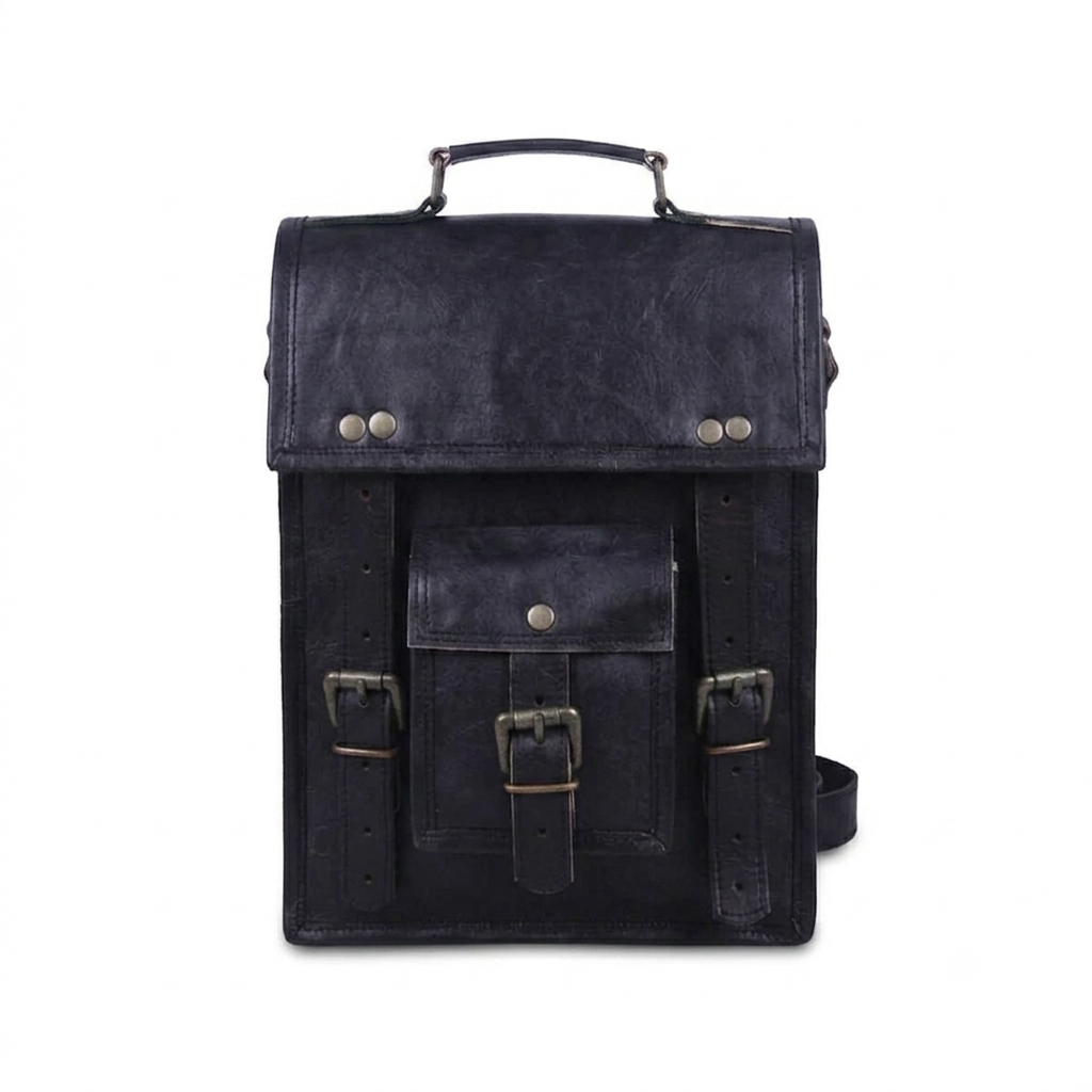 Rajeriya Leather Messenger Bag Crossbody, 13-15 Inch Laptop Compatible for Men & Women, Vintage Twilight Design, Adjustable Strap, Travel & Office Use, Dark Brown