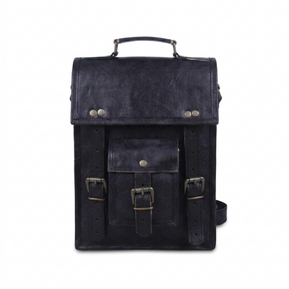 Rajeriya Leather Messenger Bag Crossbody, 13-15 Inch Laptop Compatible for Men & Women, Vintage Twilight Design, Adjustable Strap, Travel & Office Use, Dark Brown
