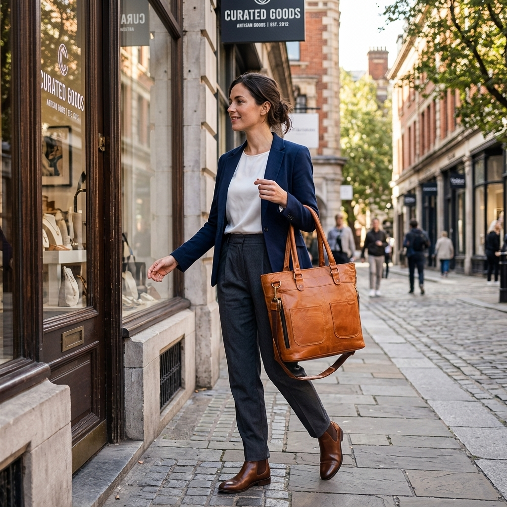Rajeriya Copeland Leather Tote Bag Real Leather Handbag for Women Durable Spacious Shoulder Carry Everyday Use Classic Style