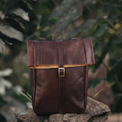 Rugged Minimalism Buffalo Leather Backpack