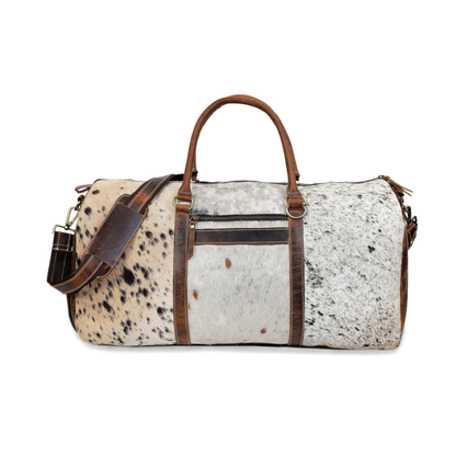 Rajeriya Cowhide Leather Duffel Bag Large Travel Bag for Men & Women with Shoe Compartment Durable Weekend Gym Luggage Brown