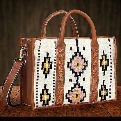 Rajeriya Tote Bag Western Crossbody for Women Aztec Handbags Shoulder Boho Crossbody Bag for Womens
