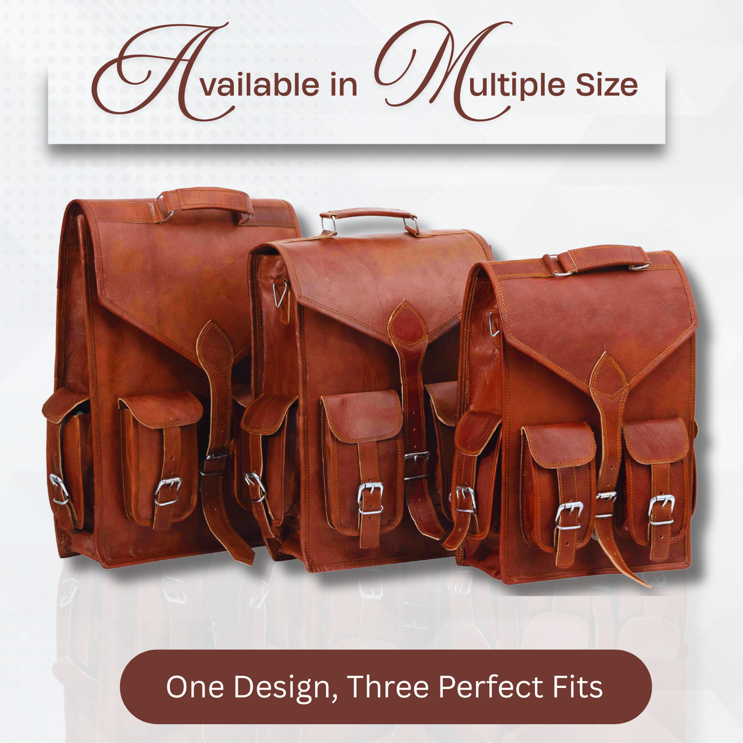 Rajeriya Leather Backpack Laptop Messenger Bag 18 Inch (13W x 18H) for Men Lightweight Sling Rucksack for College Travel Work Brown